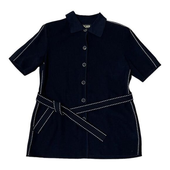 Escada Margaretha Ley Navy Jacket Size 10 - Picture 1 of 6